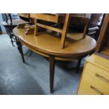 NATHAN TEAK D-END TABLE WITH FOLDING LEAF, 5? TO 6?6? X 3?
