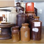 SMALL COLLECTION OF BYGONE POTTERY BOTTLES AND JARS