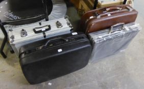 FOUR SUITCASES, VIZ BLACK SAMSONITE, SUDHAUS (AS NEW) AND TWO OTHERS (4)