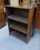 AN OAK SMALL THREE TIER OPEN BOOKCASE