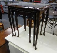 A NEST OF THREE MAHOGANY COFFEE TABLES