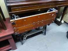 A TRESTLE TABLE AND A BLACK & DECKER WORKMATE FOLDING WORK BENCH (2)