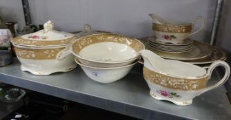 GRINDLEY 'ROYAL PETAL' POTTERY DINNER SERVICE FOR SIX PERSONS, 19 PIECES (19)