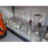 NINETEENTH CENTURY AND LATER GLASS, including TWO GLOBE ABD SHAFT DECANTERS AND STOPPERS, CORDIAL