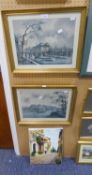 J.A. TURNER, OIL PAINTING STREET SCENE AND TWO PARISIAN CANAL SCENES (3)