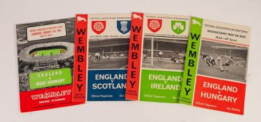 FOUR ENGLAND HOME PROGRAMMES, v West Germany February 1966, v Scotland 1965, v Northern Ireland 1965