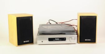 STEEPLETONE TURNTABLE STEREO SOUND SYSTEM, with built in speakers and a  PAIR OF ACOUSTIC