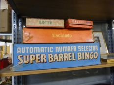 FOUR BOXED BYGONE GAMES, ?Escalado?, ?Super Barrel Bingo?, ?Lotto? and ?Beetle Game?, (4)