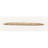 9ct GOLD ROPE CHAIN SMALL BRACELET, 1.8 gms