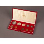 1980 SOUTH AFRICAN TEN COIN SET INCLUDING A GOLD 2 RAND AND A GOLD 1 RAND COIN, both mint, 12.1g, in
