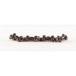 SILVER (925) CHAIN BRACELET with six links, each set with five garnets