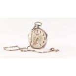 GRUEN SWISS PRECISION VERITHIN DRESS POCKET WATCH, with white gold plated Wadsworth Pentagon case,