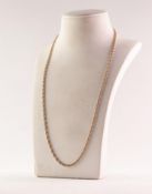 9ct GOLD ROPE CHAIN NECKLACE with ring clip, 19in (48.2cm) long (lacks end ring), 5.7 gms