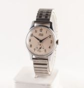 SMITHS 'ASTRAL' (made in England), GENT'S VINTAGE WRISTWATCH with chromium bezel, 15 jewel movement,