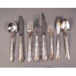 SIXTY PIECE TABLE SERVICE OF ELECTROPLATED CUTLERY, including: TWELVE TABLE KNIVES AND FORKS, SIX