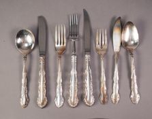 SIXTY PIECE TABLE SERVICE OF ELECTROPLATED CUTLERY, including: TWELVE TABLE KNIVES AND FORKS, SIX