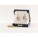 PAIR OF 9ct YELLOW AND WHITE GOLD DROP EARRINGS, each pod shaped and of four openwork strands, 2.5cm