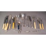 QUANTITY OF ELECTROPLATED CUTLERY, to include, PAIR OF FISH SERVERS with bone handles AND THE