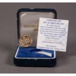ROYAL MINT CASED AND SEALED ELIZABETH II GOLD HALF SOVEREIGN 2002 (VF), in blue case with