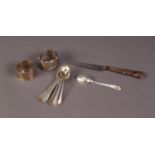 GEORGE V SET OF SEVEN SILVER ?GOLF? TEASPOONS, with embossed crossed club tops, Sheffield 1933,