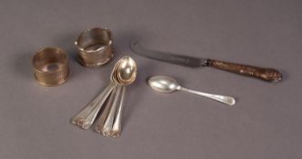 GEORGE V SET OF SEVEN SILVER ?GOLF? TEASPOONS, with embossed crossed club tops, Sheffield 1933,