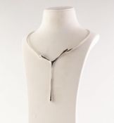 LUCY QUARTERMAINE SILVER WIRE PATTERN CHOKER NECKLACE with wishbone pattern front, in associated