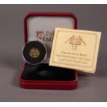 ISLE OF MAN, POBJOY MINT, CASED AND ENCAPSULATED ELIZABETH II LIMITED EDITION GOLD PROOF GOLD