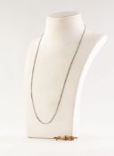 9ct GOLD BAR AND CIRCLE BROOCH 1.3 gms and a SILVER BOX LINK CHAIN NECKLACE, 18in (45.7cm) long (2)