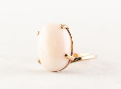 9ct GOLD CROSSOVER RING, claw set with a cabochon white opal, 4.2 gms, ring size L