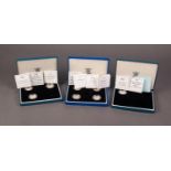 EIGHT PIEDORT SILVER PROOF £1 COINS HOUSED IN THREE PRESENTATION PART SETS, comprising: 1998,