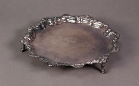 EDWARD VII ELKINGTON & Co, SILVER SMALL SALVER, of typical form with engraved floral centre, shell