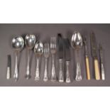 FIFTY NINE PIECE PART TABLE SERVICE OF KINGS PATTERN ELECTROPLATED CUTLERY, together with a SMALL