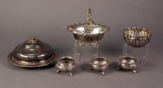 MIXED LOT OF ELECTROPLATE, comprising: HUCKIN & HEATH OVAL SUGAR BASKET WITH MATCHING SIFTER