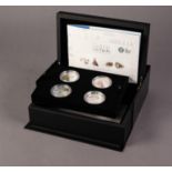 ROYAL MINT ?A PORTRAIT OF BRITAIN? LIMITED EDITION £5 SILVER PROOF FOUR COIN PRESENTATION SET with