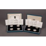 TWO ROYAL MINT 2004-2007 £1 FOUR COIN PROOF SETS, supplied with certificates of authenticity and