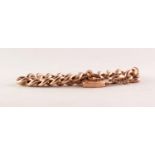 9ct GOLD BRACELET with large hollow curb pattern links and the 9ct GOLD PADLOCK CLASP, 20.5 gms