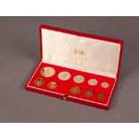 1982 SOUTH AFRICAN TEN COIN SET INCLUDING A GOLD 2 RAND AND A GOLD 1 RAND COIN, both mint, 12.1g, in