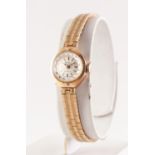 LADY'S BENTIMA STAR 9ct GOLD BRACELET WATCH with Swiss incabloc 17 jewels movement, tiny circular