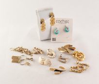 PAIR OF CACHET, LONDON, COSTUME EARRINGS set with Swarovski crystal elements (carded) and 11 PAIRS