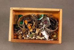 SELECTION OF MID 20th CENTURY CRAFT MADE AND OTHER JEWELLERY, to include planished metal bracelet,