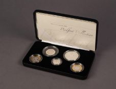 2007 PIEDFORT LIMITED EDITION FIVE COIN SILVER PROOF SET, including the Diamond Wedding crown,