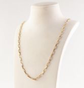 18ct GOLD LONG LINK CHAIN NECKLACE, 24in (60.9cm) long, 9.2 gms