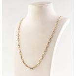 18ct GOLD LONG LINK CHAIN NECKLACE, 24in (60.9cm) long, 9.2 gms