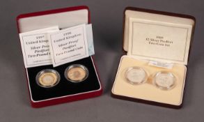 TWO PIEDFORT £2 TWO COIN SILVER PROOF SETS, 1989 and 1997, both supplied with certificates of