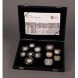 2009 ROYAL MINT, LIMITED EDITION UK SILVER PROOF TWELVE PROOF COIN SET, silver proof 12 coin set,