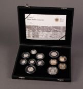 2009 ROYAL MINT, LIMITED EDITION UK SILVER PROOF TWELVE PROOF COIN SET, silver proof 12 coin set,