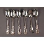 SET OF SIX NORTH AMERICAN/CANADIAN 'STERLING' SILVER TEASPOONS with scrollwork stamped handles, 4