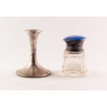 SILVER SMALL TRUMPET VASE, on broad circular base 2 3/4in (6.9cm) high, Birmingham 1916 and a CUT