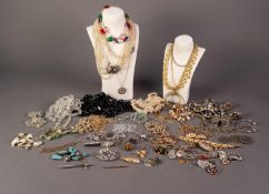 SUBSTANTIAL QUANTITY OF COSTUME JEWELLERY including Lotus and other simulated pearl necklaces,