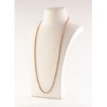 9ct GOLD CHAIN NECKLACE with ring clip, 26in (66cm) long, 15.5 gms